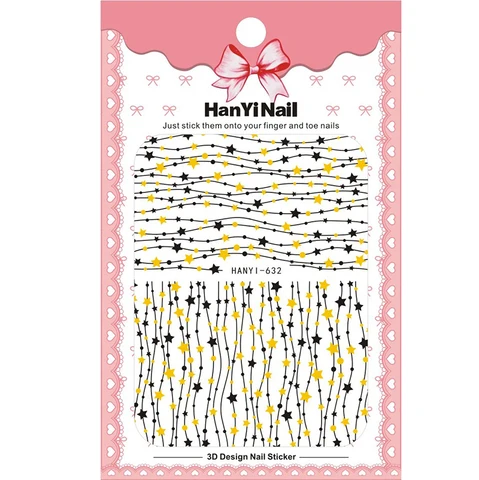 Gold Sliders 3D Nail Stickers Geometric Swirl Wave Liners Stripe Adhesive Slider Transfer Decal DIY Nail Art Decorations