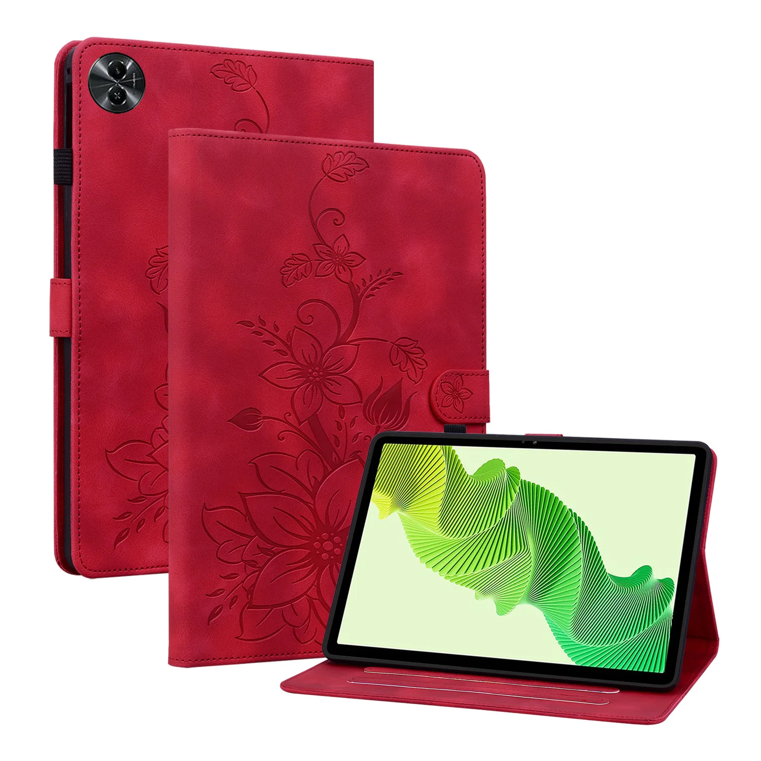 Luxurious Leather Tablet Cover with Stylish Print Design