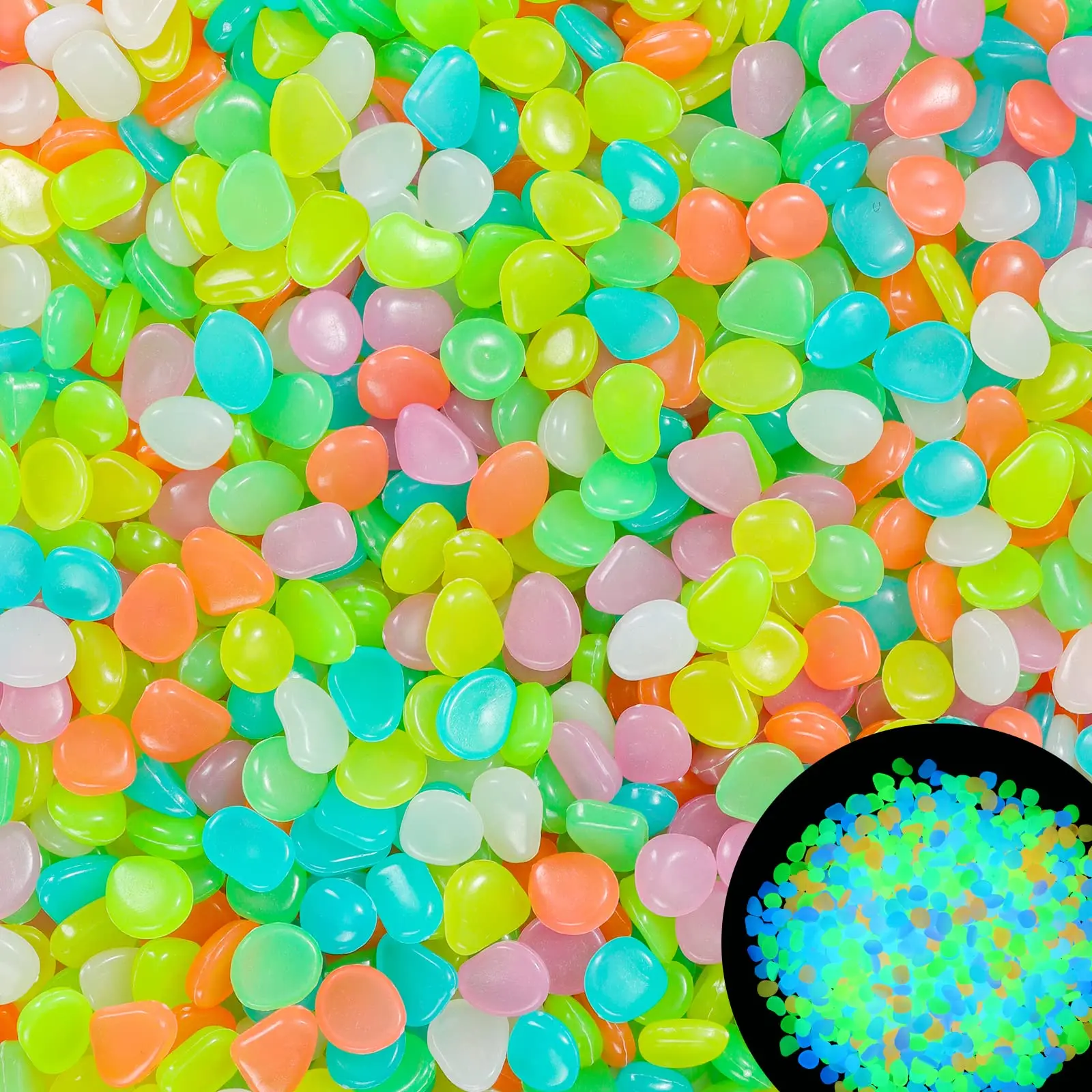 Luminous Rock 100 Pcs Luminous Rock Stone Luminous Dark Garden Pebbles Sidewalk Fish Tank Decoration Aquariums Fish Tanks loom