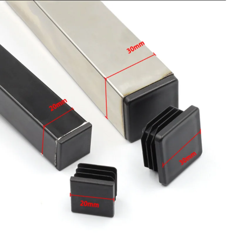 Pipe End Caps Tube Inserts Plugs Furniture Foot Covers 15x15mm 20x30mm