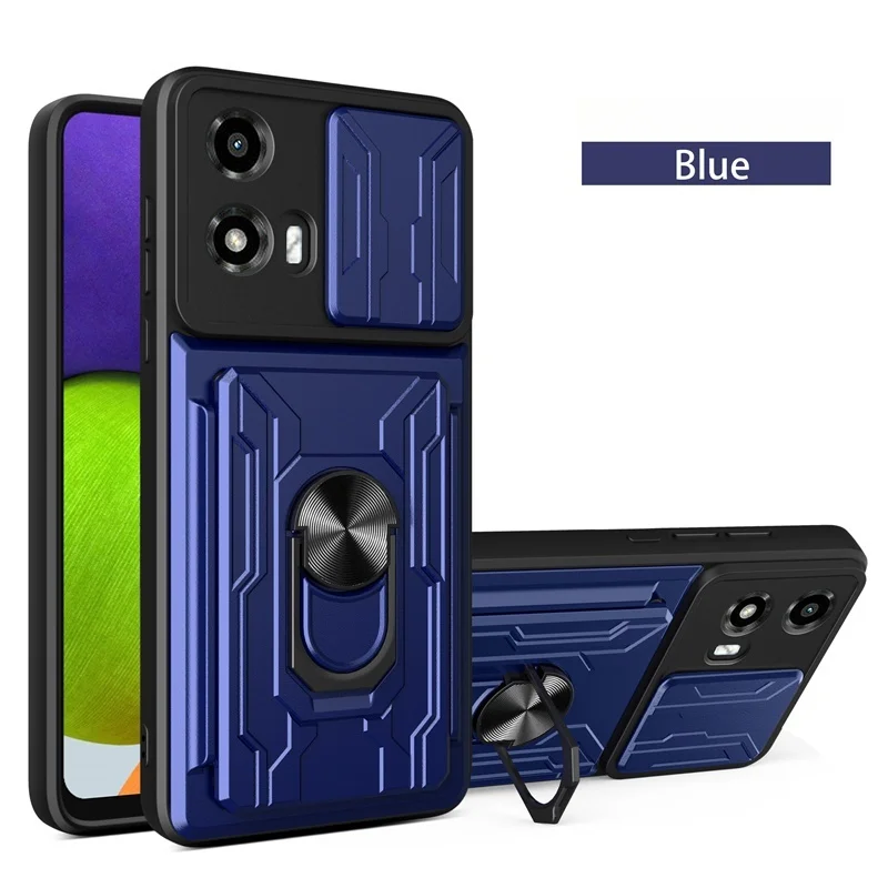 Rugged Shockproof Case with Lens Protector and Card Slot Stand Holder