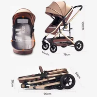 Poussette pour nouveau-né avec roues en caoutchouc amortissantes, utilisable en quatre saisons, pliable dans les deux sens, panier de couchage léger, poussette bébé 6