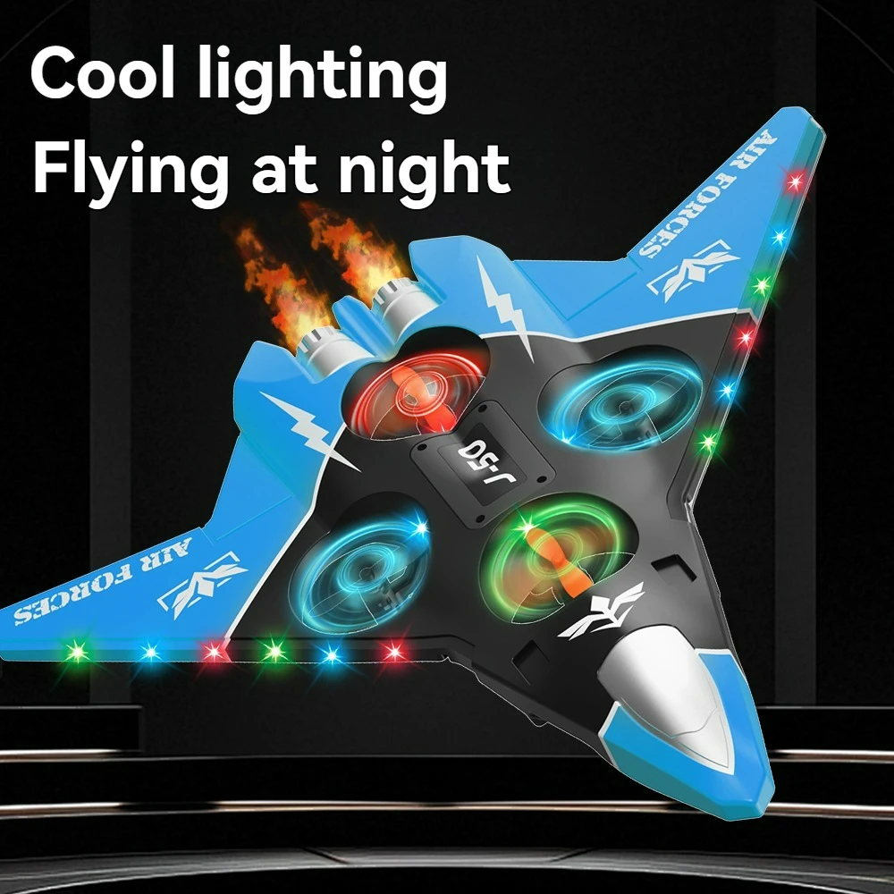 Avion RC Combat 2.4G Mousse EPP LED Bleu/Gris 360°