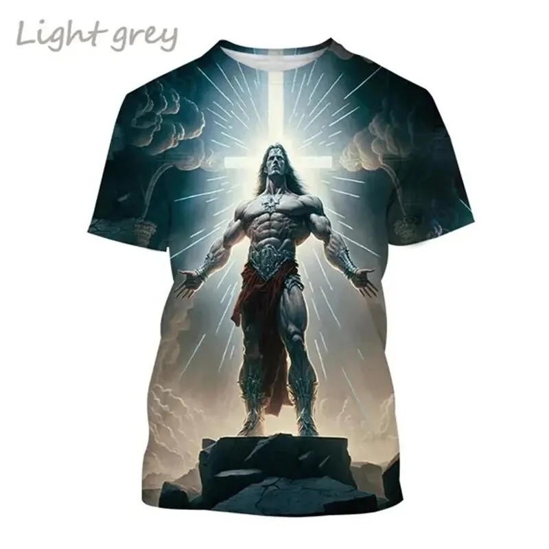 

Summer Fashion New Jesus Christ 3D Printing T-Shirt Son Of Man Men's And Women's Round Neck Short Sleeve Hot Sale Casual Tops