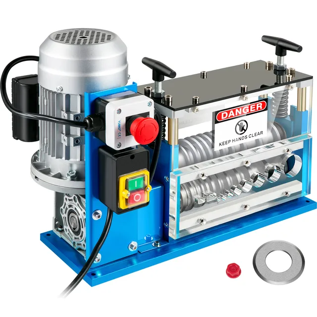 SucceBuy Machine à dénuder les fils électriques dénudeur de câbles 1.5-38mm 11 canaux acrylique + aluminium avec lame pour le recyclage des déchets de cuivre 1