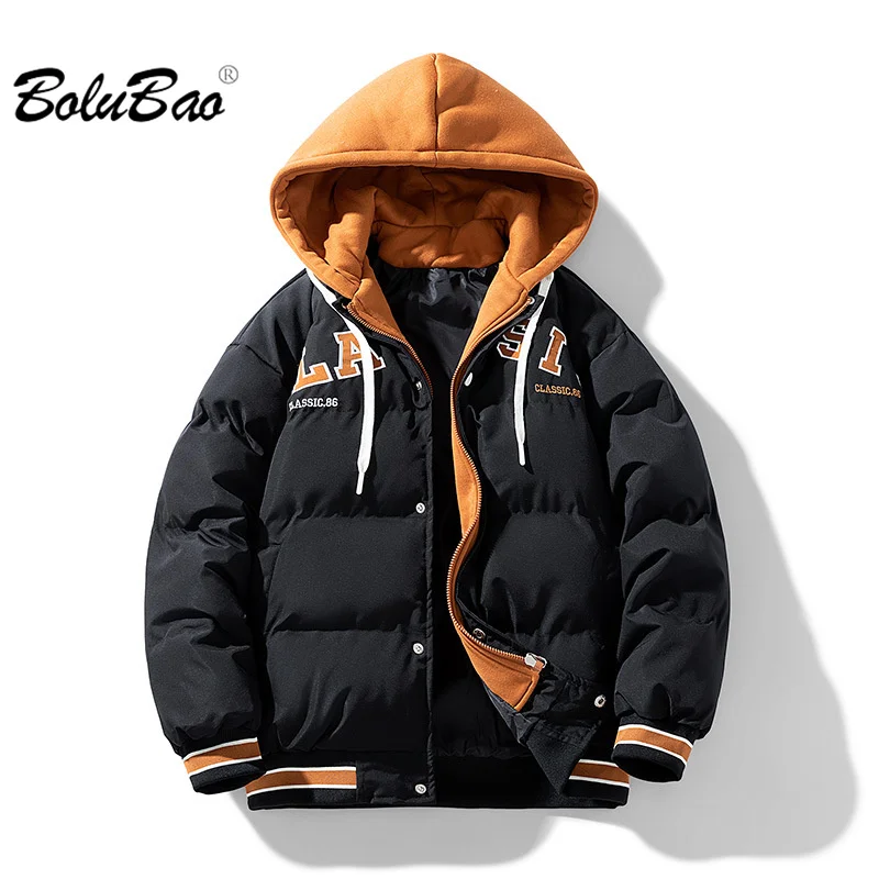 

BOLUBAO 2023 Outdoor Casual Parka For Men Pure Cotton Warm Lamb Wool Hooded Coat High Quality Design Hot Fashion Parka For Men