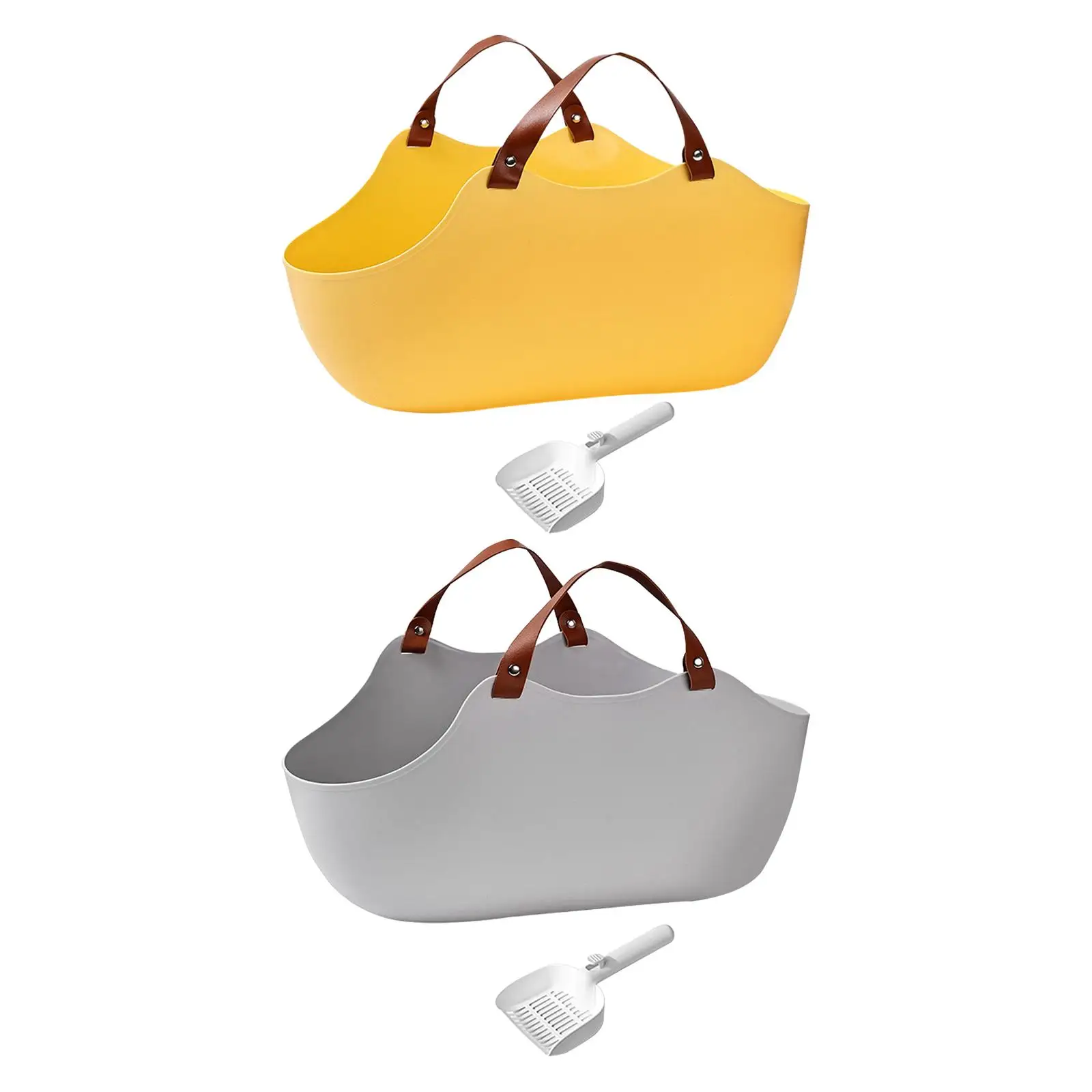 Cat Litter Container Kitty Litter Pan High Sided Cat Sandbox Open Top Pet Tray Deep Toilet for All Kinds of