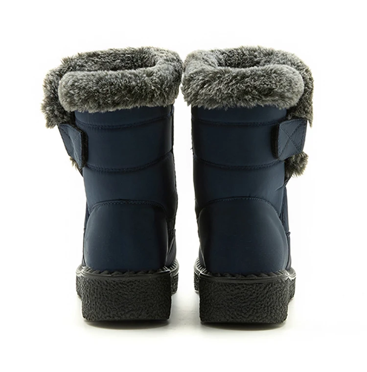 Women Winter Boots - Korean Style Mid Calf Snow Boots With Fur Lining & Waterproof Design
