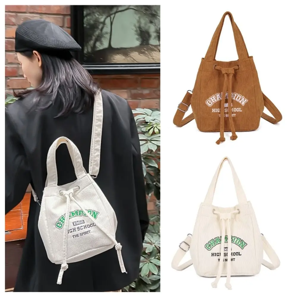 

Embroidery Letter Letter Drawstring Bucket Bag Japanese Harajuku Letter Shoulder Bag Academia Style Phone Pouch