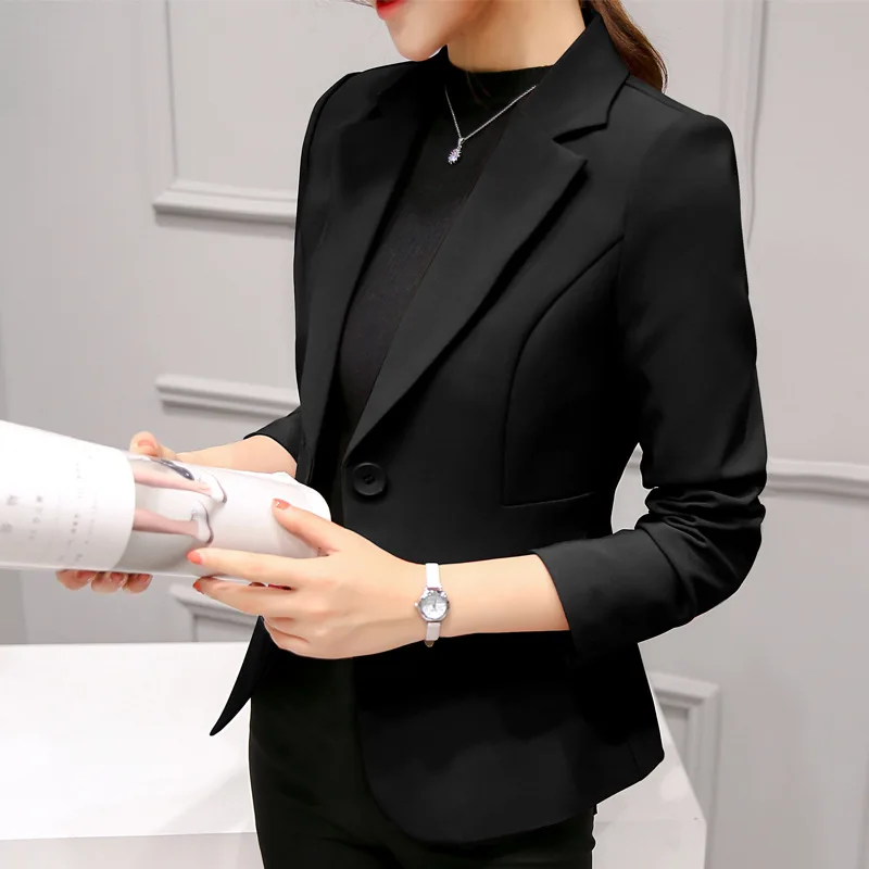 

New Elegant Business Lady Jacket New Women Full Sleeve Work Blazer Female Casual Coat Six Color Available Blazer Women Coats