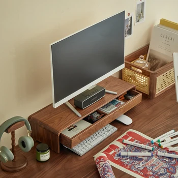 Organizer da tavolo multifunzione per computer in legno con supporto per laptop per scrivania da ufficio