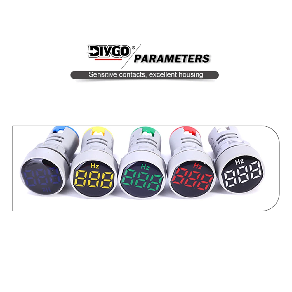 Frequency Meter 22mm Square Round Protective Film Measuring Range Digital Display Electricity Hertz 0-99 Hz