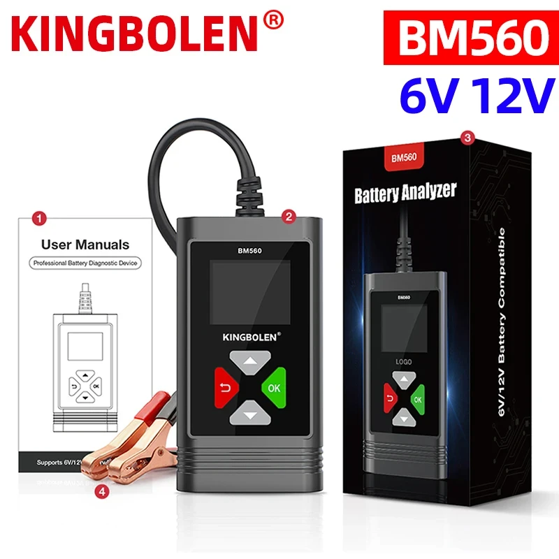 Tester Batteria Auto KINGBOLEN BM560 - 6V/12V, Analizzatore Digitale Per Auto E Moto