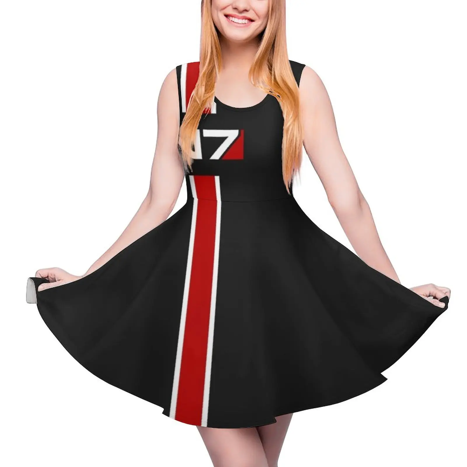 N7 emblem, Mass Effect Sleeveless Dress luxury evening dress woman for wedding Womens summer dress Female