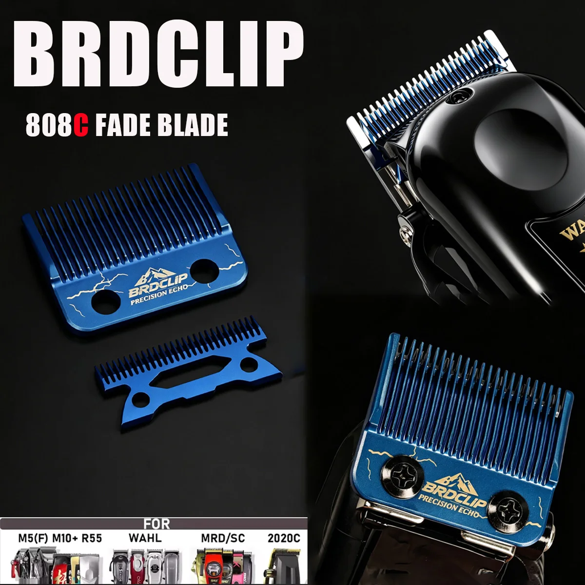 BRDCLIP 808C 오리지널 에코 페이드 블레이드 교체 가능 커터 헤드 (M10 M5 R77F 8148 BRD106 108 FA1C..