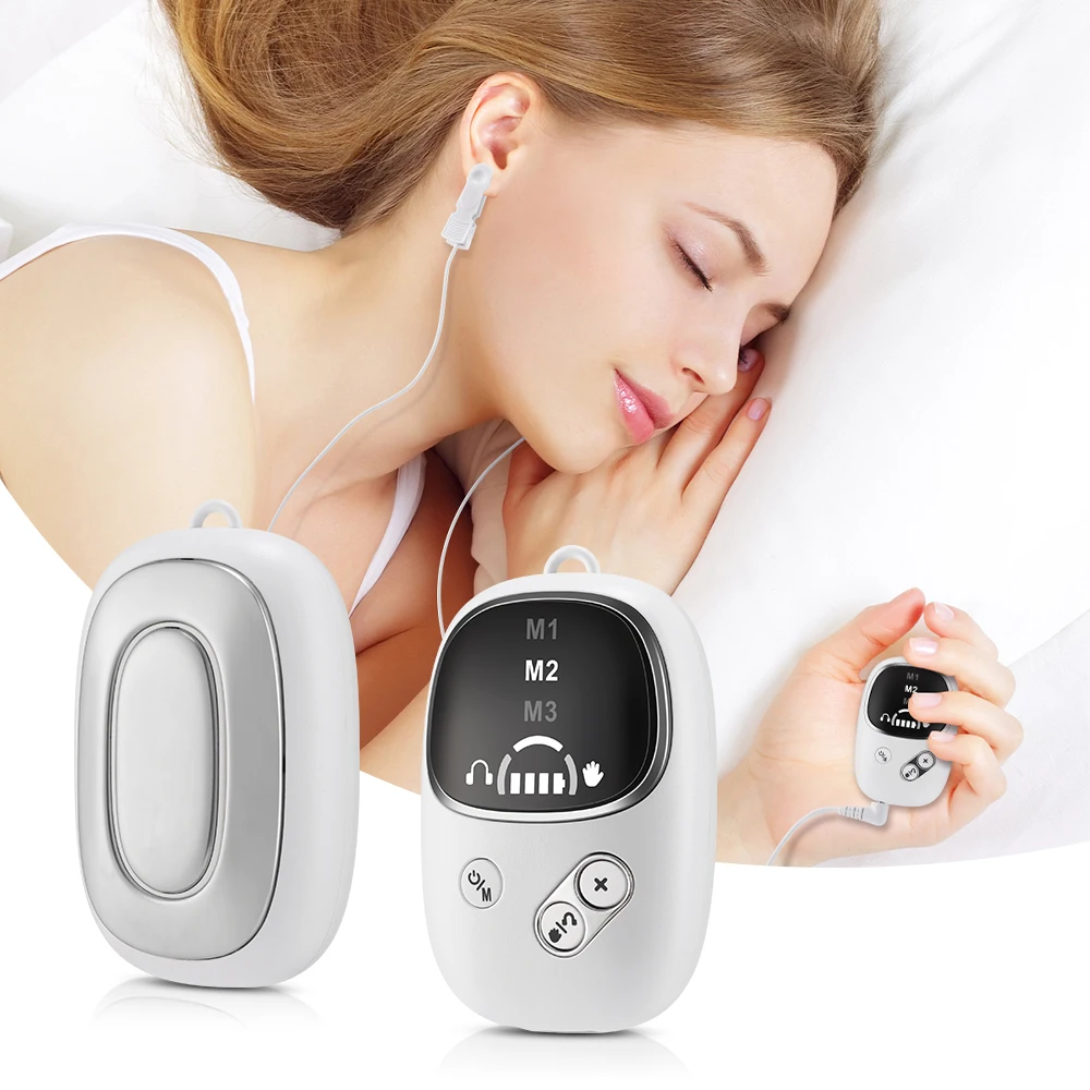 Handheld CES Sleep Aid Ear Clip Microcurrent EMS Pulse Device Hypnosis Insomnia Mental Stress Pressure Relief Help Sleep Relax