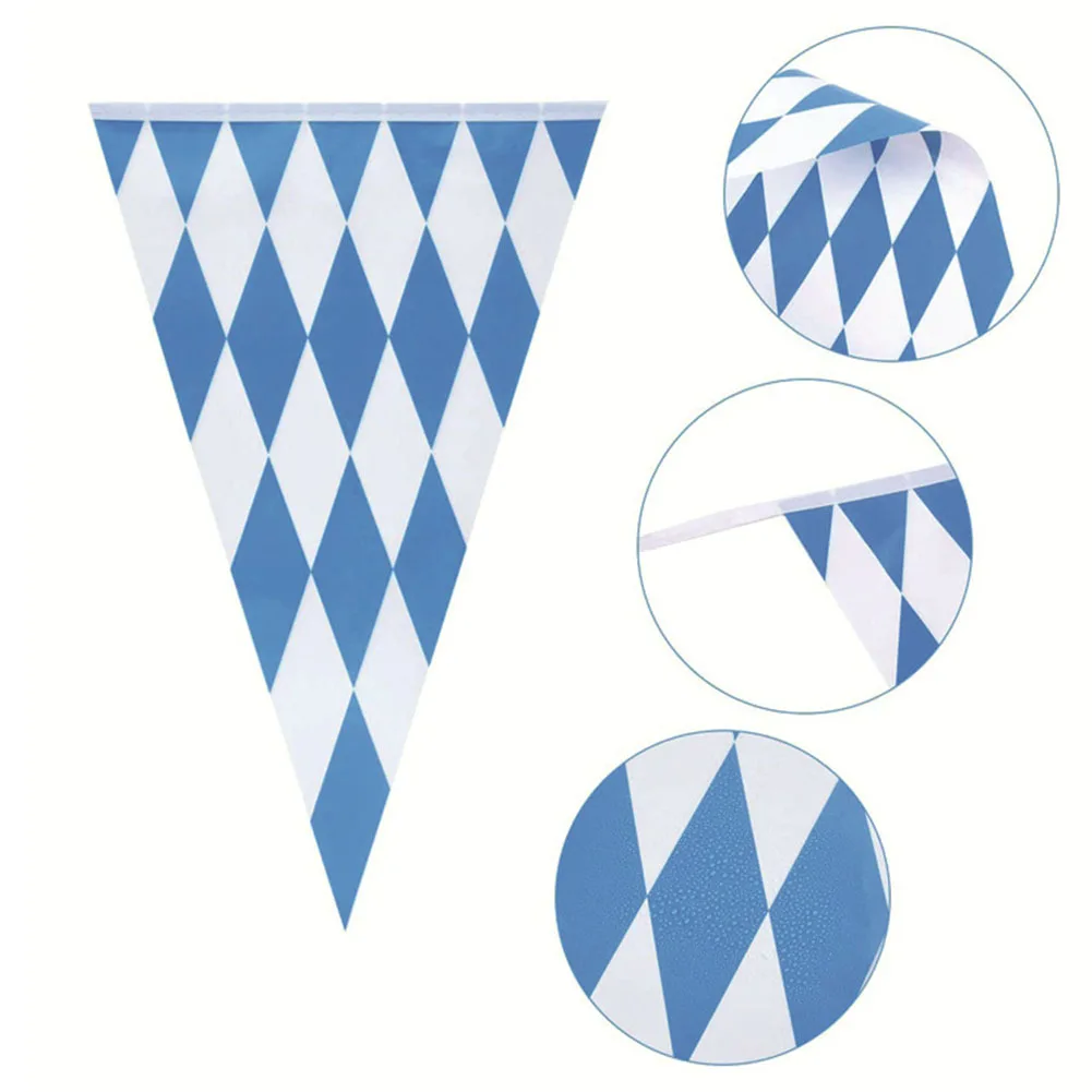 1 Stück 10m Oktoberfest Wimpelkette Bayerische Dekoration Banner Oktoberfest Girlande Wimpel Wasserdichte PE Außendekoration – Detail 7