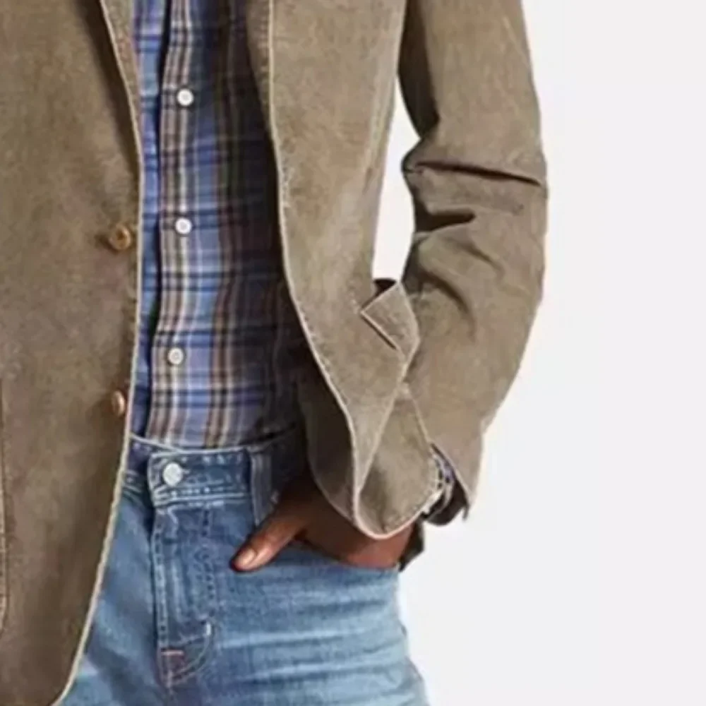 New Denim Suit Burst Casual Solid Color Coat Men's Wear Men Blazer Slim Fit Victorian Jacket Blazer for Men