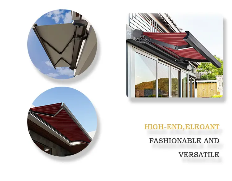 Automatic Retractable Outdoor Awning Waterproof PVC Fabric Aluminum for Window S