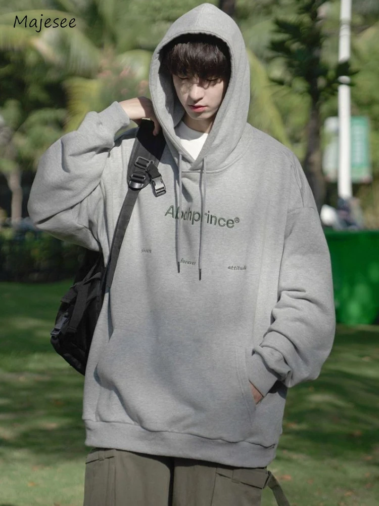 

Baggy Slouchy Hoodies Men Korean Style High Street Youthful Popular Long Sleeve All-match Retro Chic Hipster Teenagers Autumn