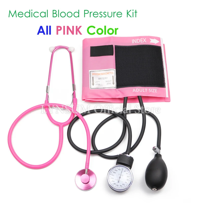 Pink Medical Health Blood Pressure Monitor Bp Cuff Manometer Arm