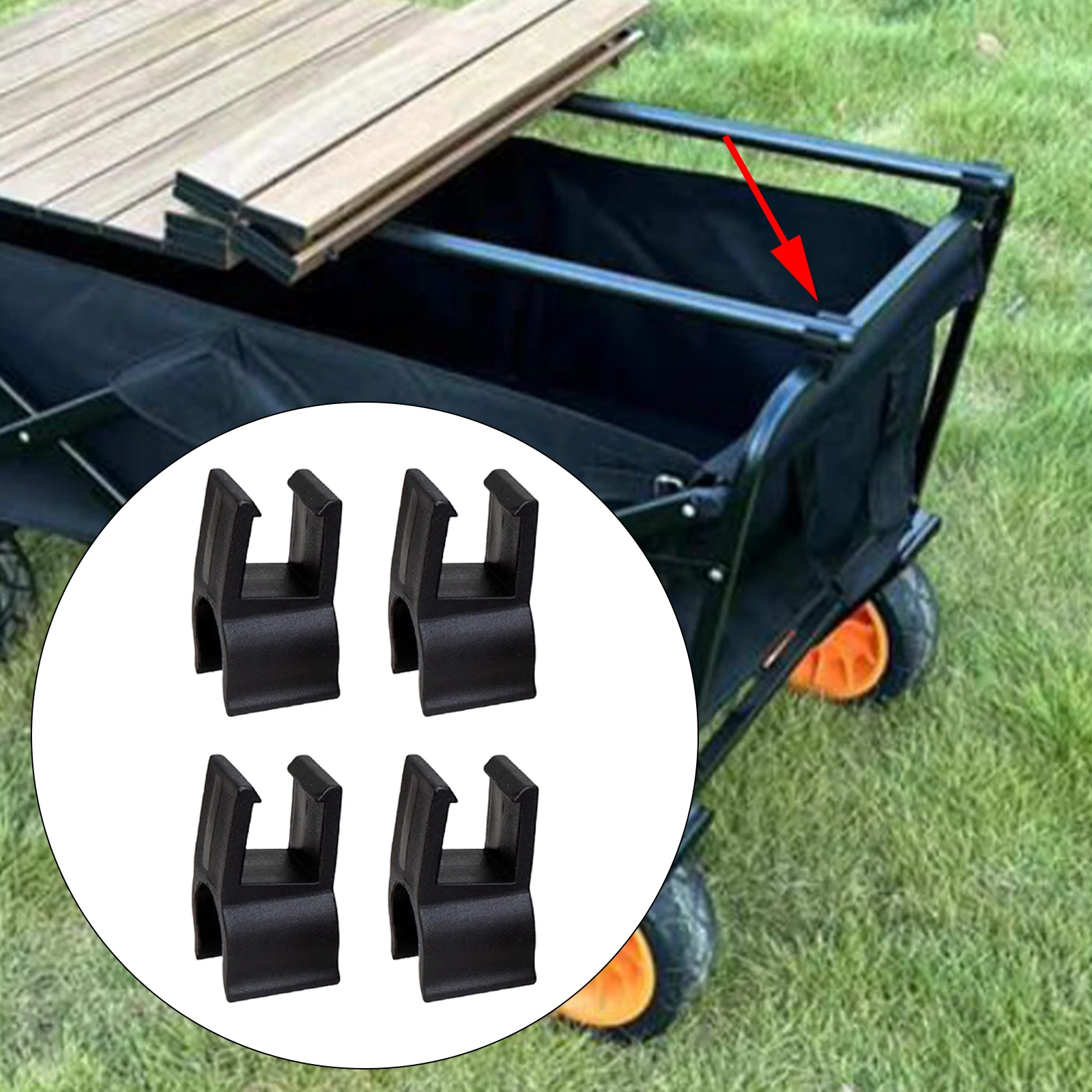 Portable Hand Cart 4x Camping Cart Card Buckle Lightweight Garden Trolley Cart Card Buckle for Hiking Transportation Shopping Traveling Sport
