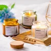 60pcs Custom Logo&Packaging 100ml Scented Candle Jar with Cork Lid Amber Green Grey Clear Glass Empty jars 6