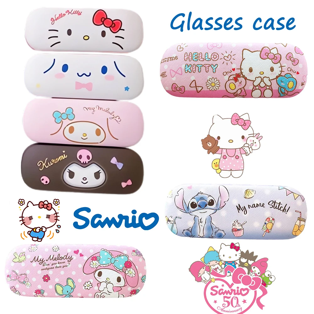 

Милые Солнцезащитные очки Hello Kitty Sanrio, милые Мультяшные солнцезащитные очки для путешествий, футляры для хранения очков
