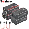 Soshine Original USB Lithium Battery 9V 500mAh Li-ion Rechargeable Batteries Low Self-discharge 4LED PowerDisplay for Multimeter 1