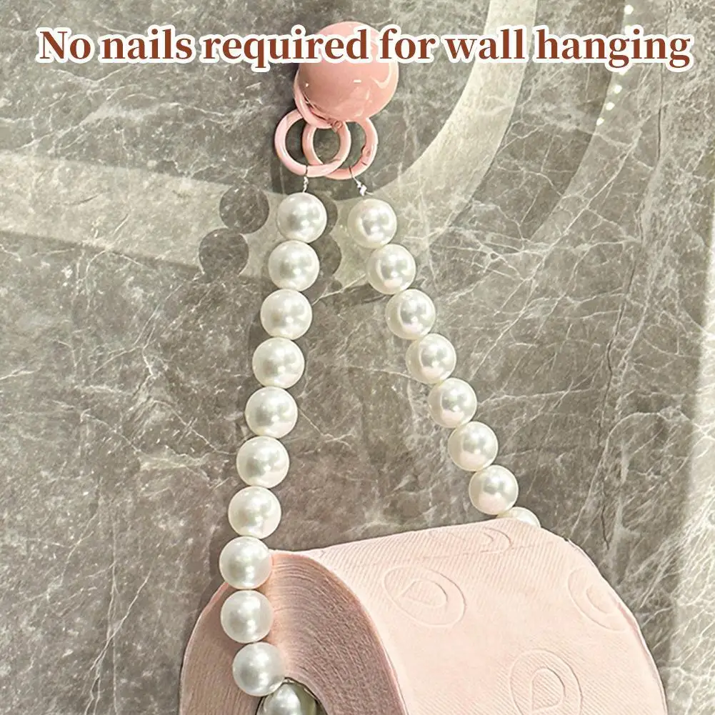 Pearl Hanging Beaded Tissue Holder Phone Chain Home Storage Organizer Bathroom Decoration Accessories 1pcs tissue holder