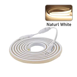 High-Density Dimmable COB LED Neon Strip Light - Waterproof Flex Ribbon with Dimmer Switch (288 LEDs) - 15m (NO Switch Natural)