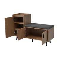 COMHTOM Modern Shoe Bench With Asymmetric Metal Handles