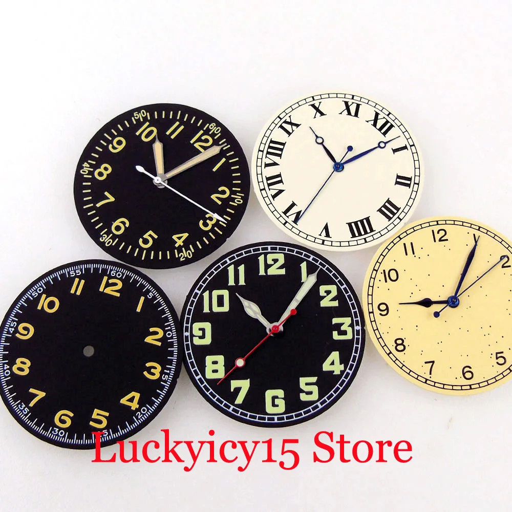 Tandorio 33.5Mm Nero/Bianco/Giallo Sterile Orologio Quadrante Luminoso Fit Nh35A Nh36A Skx Srp Eta 2824 Pt5000 St2130 Movimento Automatico