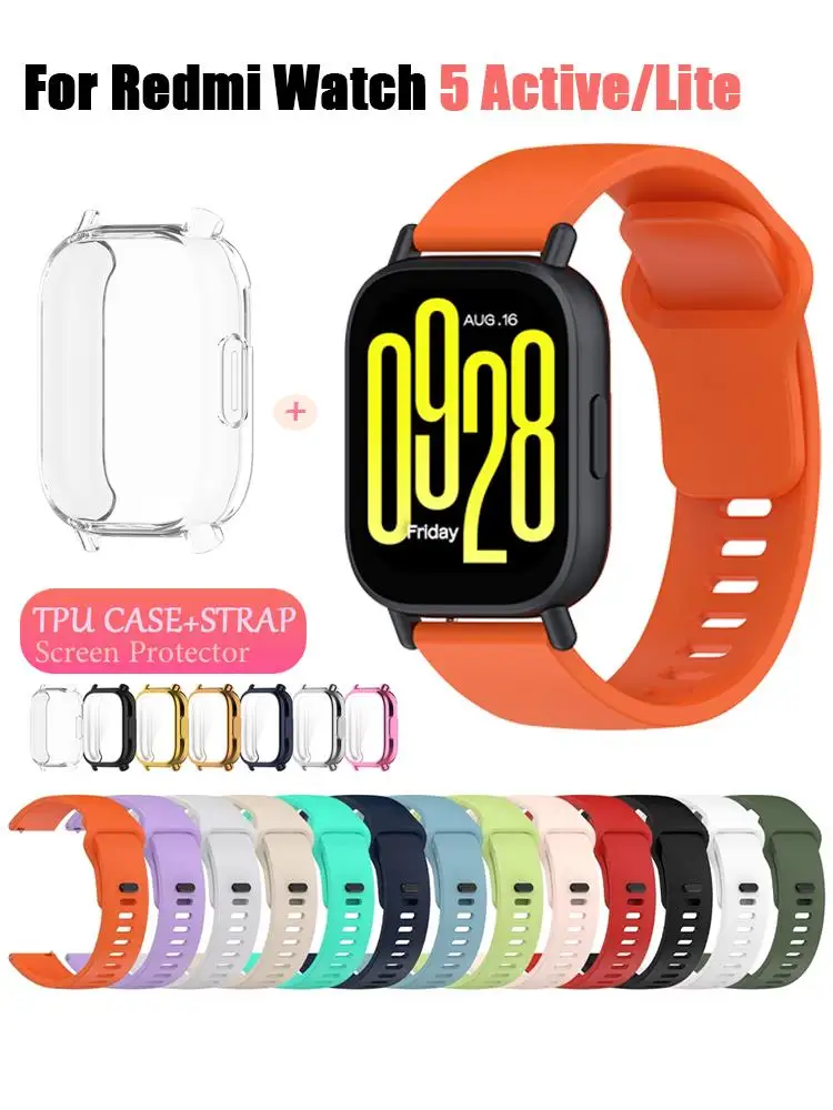 Enhanced Protective Case and Strap Set for Smartwatch - Soft Screen Protector, All-Around Bumper Shell, and Adjustable Band
