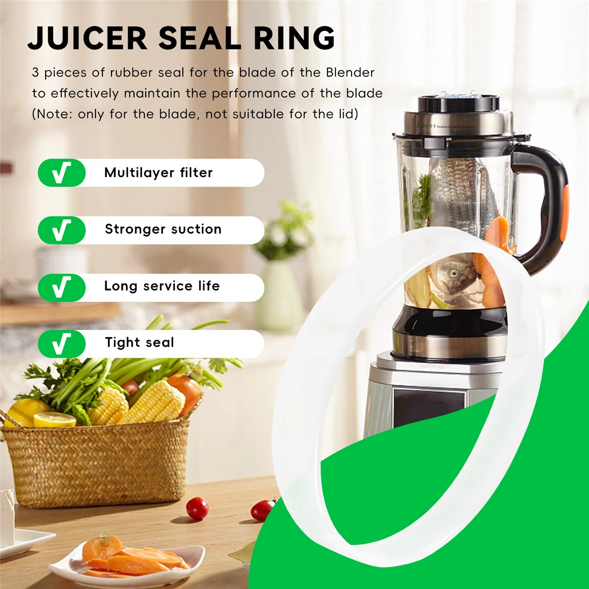 3PCS Seal Spare Seal Spare Part Compatible for 6/7 Fins Blade Blender Mixer (&Oslash; 10cm)
