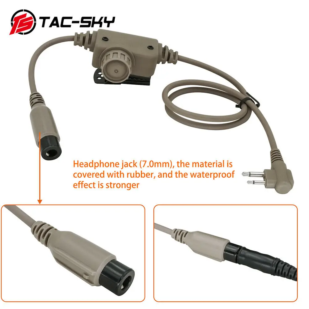 TAC-SKY 2-Pin Motorola RAC PTT Adapter Compatible Tactical COMTAC I II III /SORDIN /Tci liberator II/TEA Hi-Threat Tier Headset