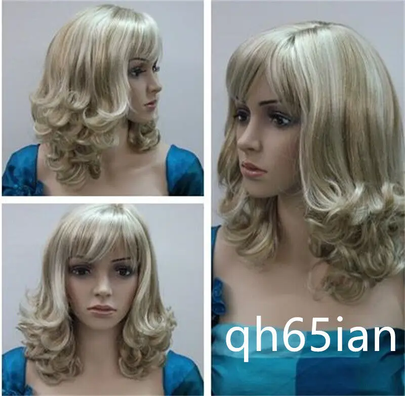 Women Ladies Wig Short Curly Wigs Black Blonde Brown Mix Daily Use Wig Cosplay