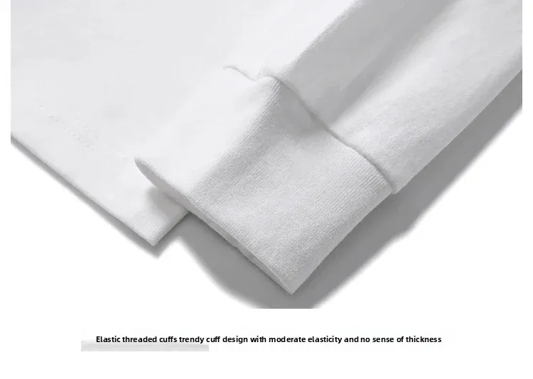 300G Heavy-duty Lange ärmeln Herbst T-shirt männer Reine Baumwolle Rundhals Reine Weiß Amerikanischen Lose Bodenbildung hemd Frauen – Detail 6
