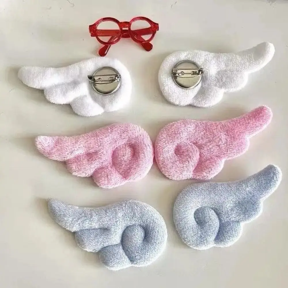 Plush Angel Wings Pendant Y2K Style Brooch Pin
