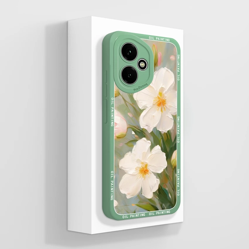 Cute Cat Pattern Soft Silicone Phone Case with Screen Protector - Anti-Slip Shell