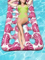 Foldable Inflatable Pool Float Lounge Water Float With Headrest Pool Floaties Raft Floating Pool Lounger Sun Tanning Float Water 2