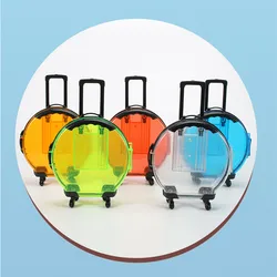 High Capacity Transparent Suitcase Design Jewelry Box Doll Storage Cosmetics Packing Self Defense Keychain Set Holding Luggage