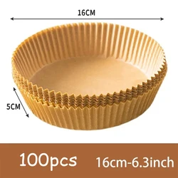 50 - Pack Non - Stick Disposable Air Fryer Baking Liners - Round Paper Kitchen Accessories (100PCS 16cm round)
