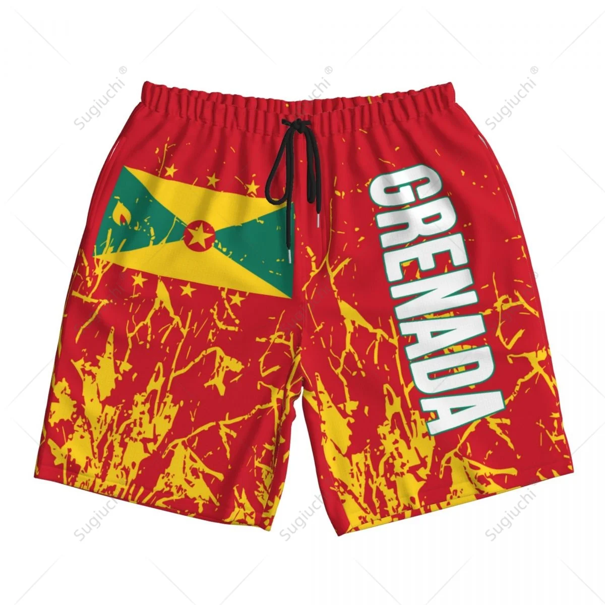 Men's Grenada Flag Beach Pants Board Shorts Surfing Boys Soccer Cycling Swimwear Running Polyester 4