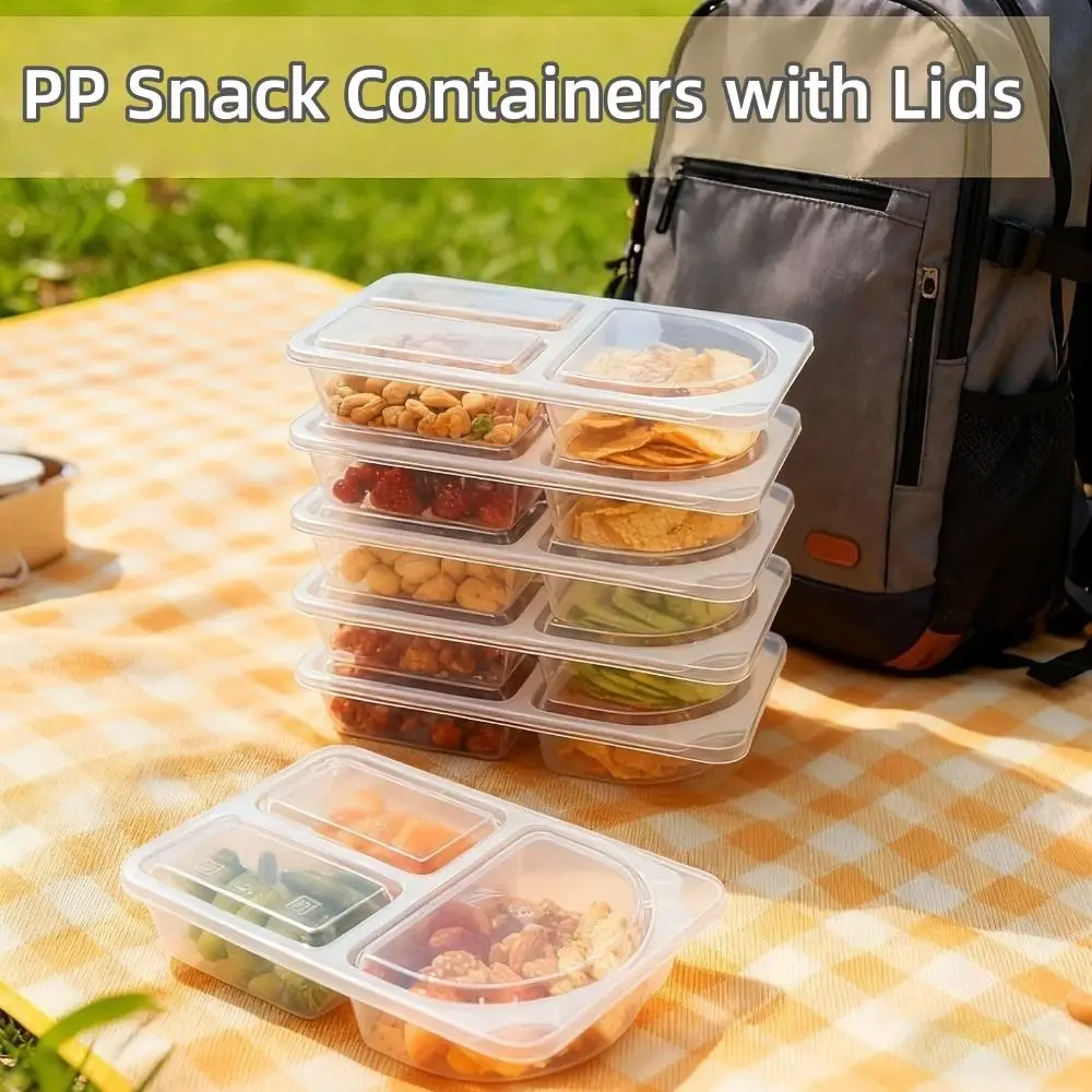 Eco-Friendly Leak-Proof Snack & Meal Prep Containers - Multi-Compartment Storage with Lids (10/20pcs Set)