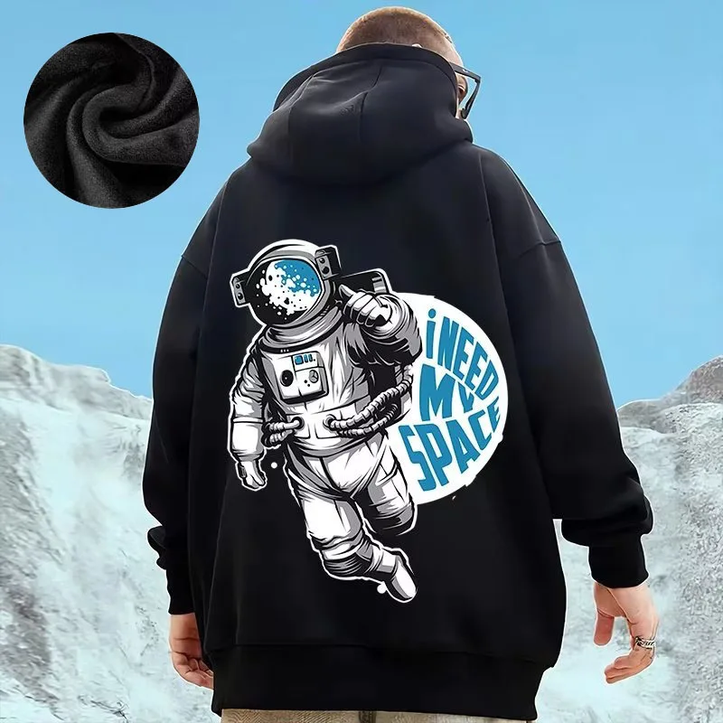 Hooded Sweater Men's Trendy Brand Large Size M-8XL Men's Autumn And Winter Style Plush And Thick Fat Hip-hop Pullover Jacket