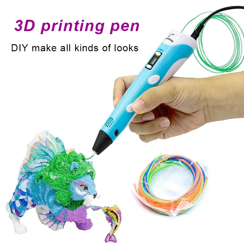 USB 3D Printing Pen DIY Drawing 3 Starter Colors of PLA Filament 3D Graffiti Toys Art Tools For Kids Birthday Christmas Day Gift