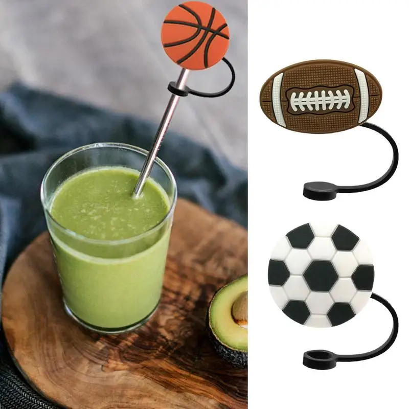 Silicone Straw Covers Food Grade Silicone Stylish And Practical Caps 10PCS Portable Straw Protectors For Sports Lovers Soft Cup