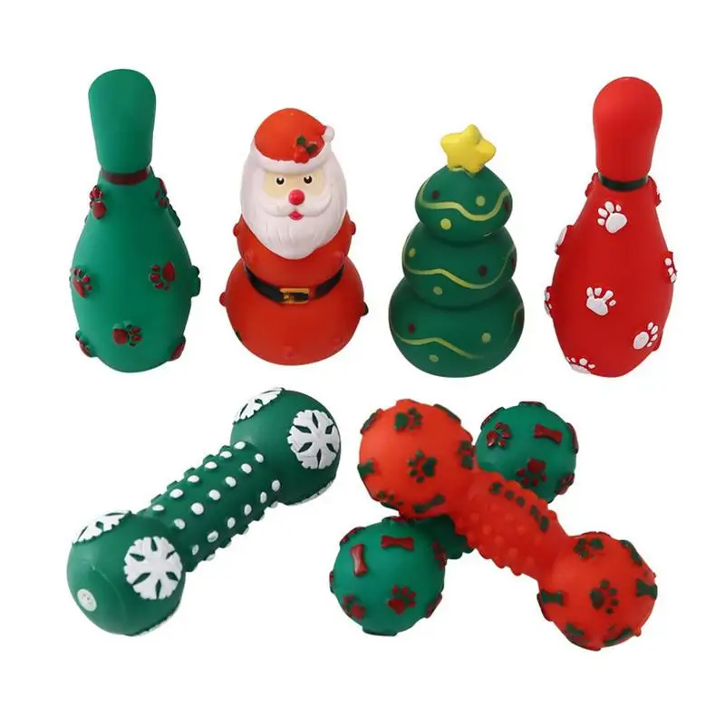 

Christmas Theme Dog Chew Toy Squeaky Dog Toys Teething Toys Pet Toys Fun for Indoor Puppies and Dogs Chewing and Playing