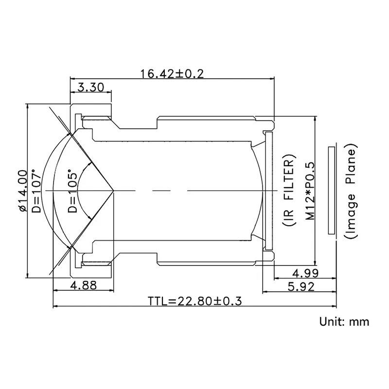 M12 High Resolution Lens 16MP 105° FOV 3.56mm Focal Length Compatible with Raspberry Pi High Quality Camera M12 6